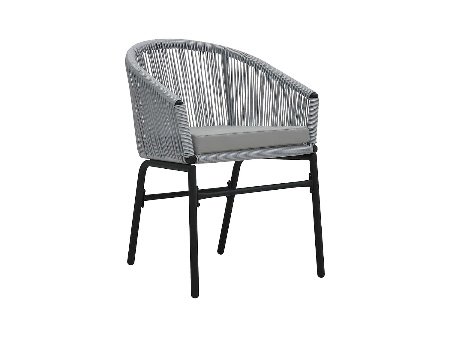 Ensemble de salle à manger de jardin 5 pièces en poly rattan gris