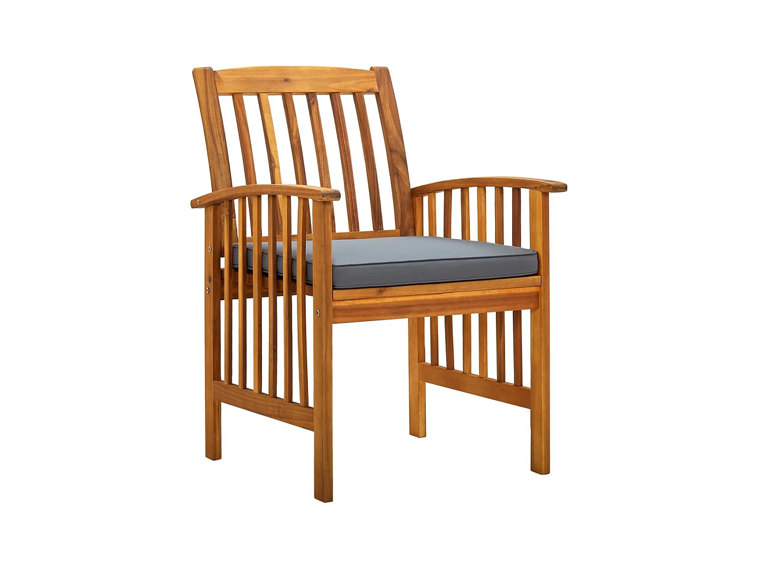 Garten-Esszimmerstühle 2er-Set und Kissen aus massiver Akazie