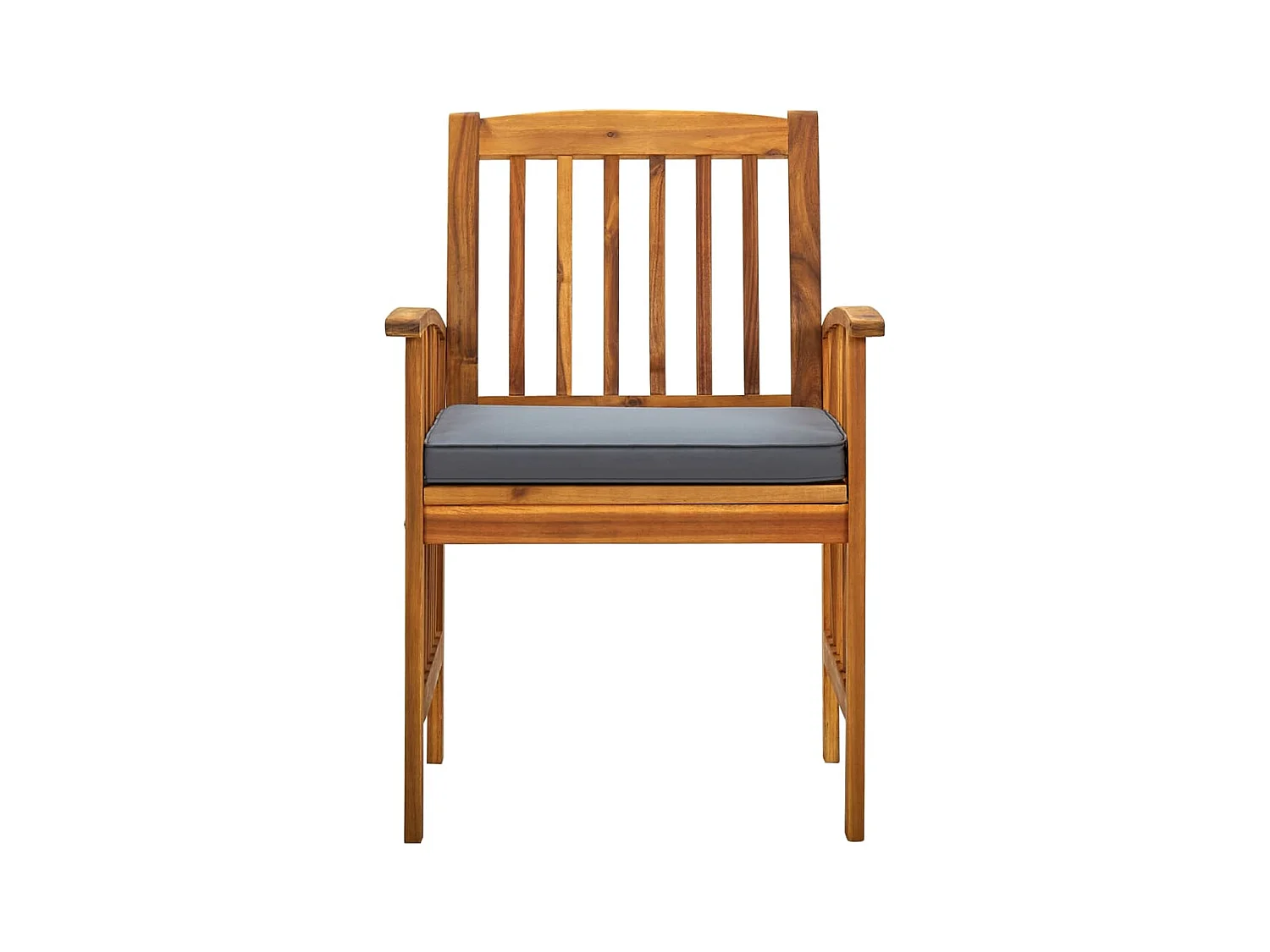 Garten-Esszimmerstühle 2er-Set und Kissen aus massiver Akazie