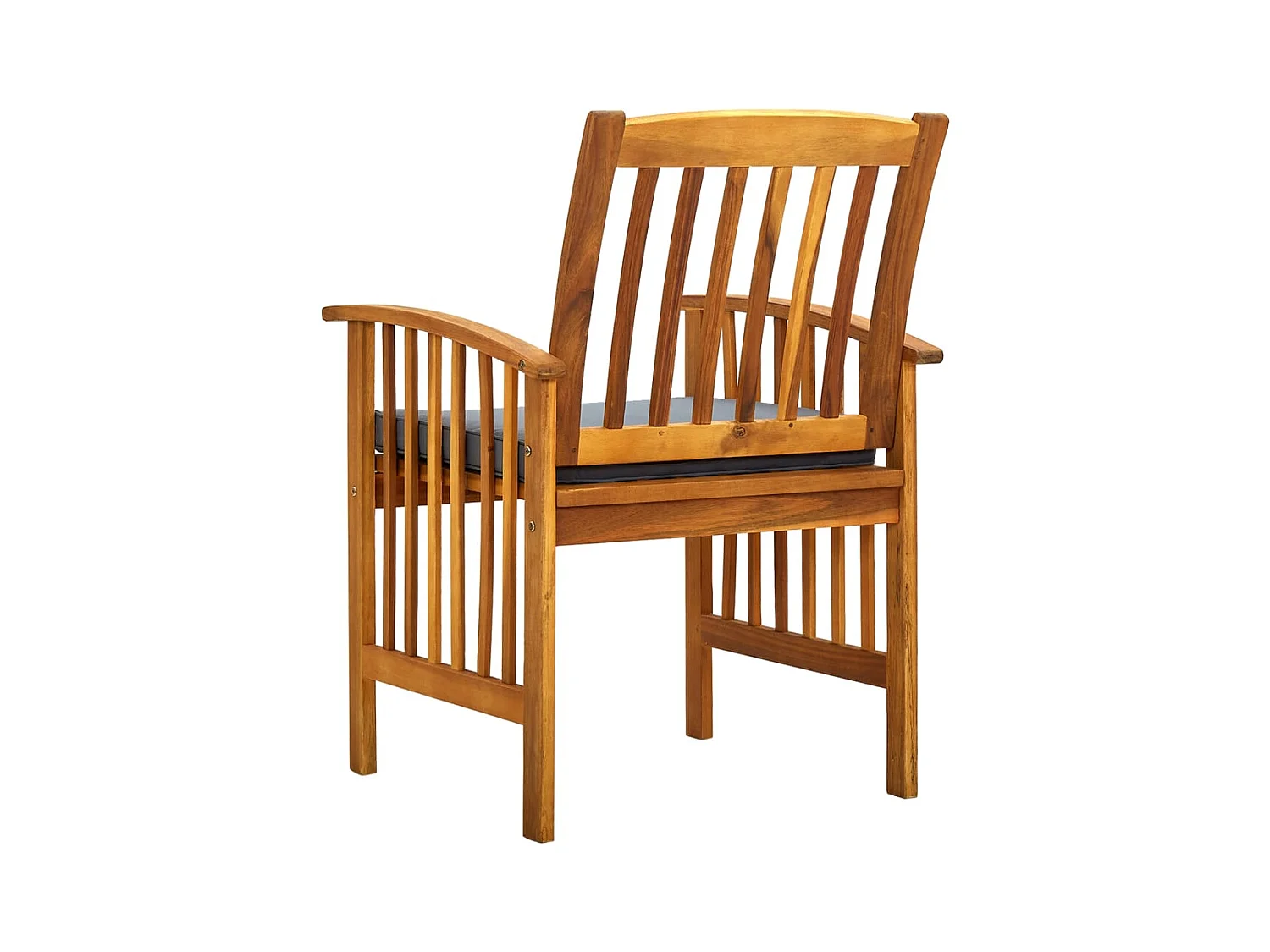 Garten-Esszimmerstühle 2er-Set und Kissen aus massiver Akazie