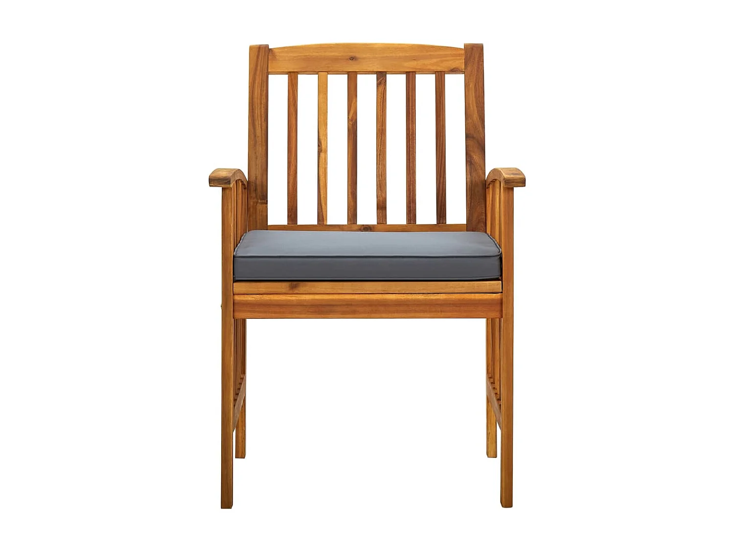 Garten-Esszimmerstühle 2er-Set und Kissen aus massiver Akazie