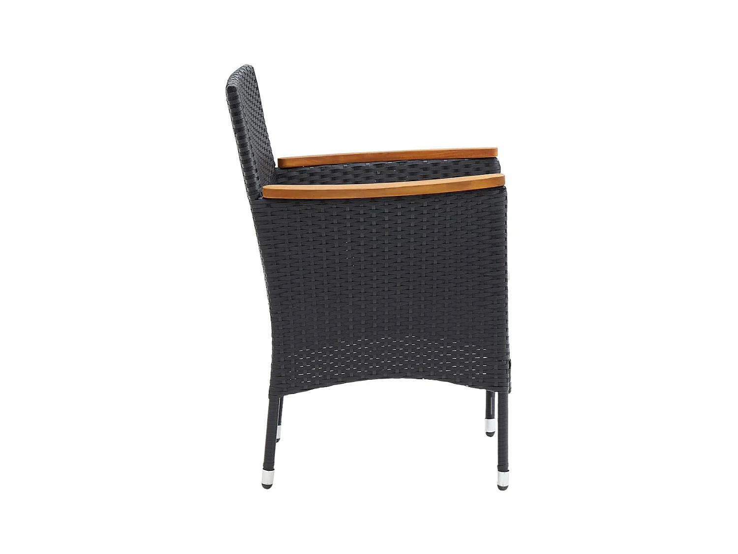 Chaises à manger de jardin lot de 4 Résine tressée Noir