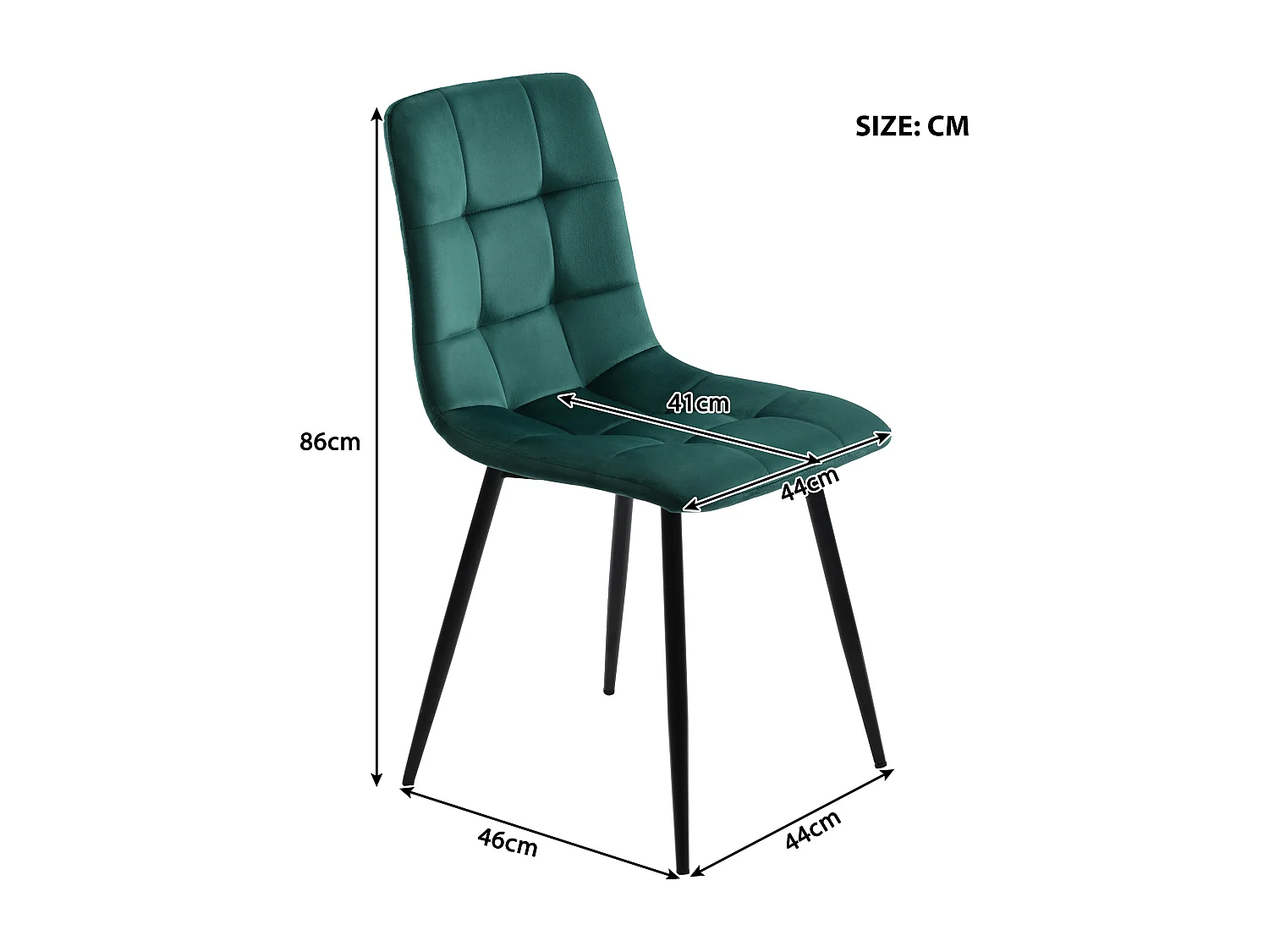 Eetkamerset (5-delig), ronde tafel met wit gemarmerd MDF-blad, zwarte metalen poten, groene fluwelen stoelen (100x100x75 cm)