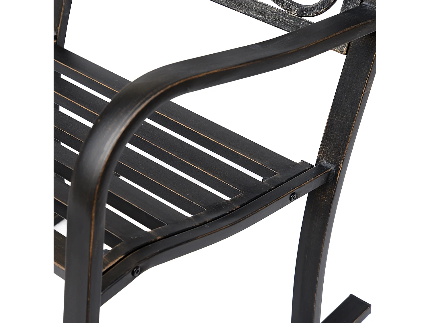 Antieke design metalen tuinschommelstoel, brons (60x73x85cm)