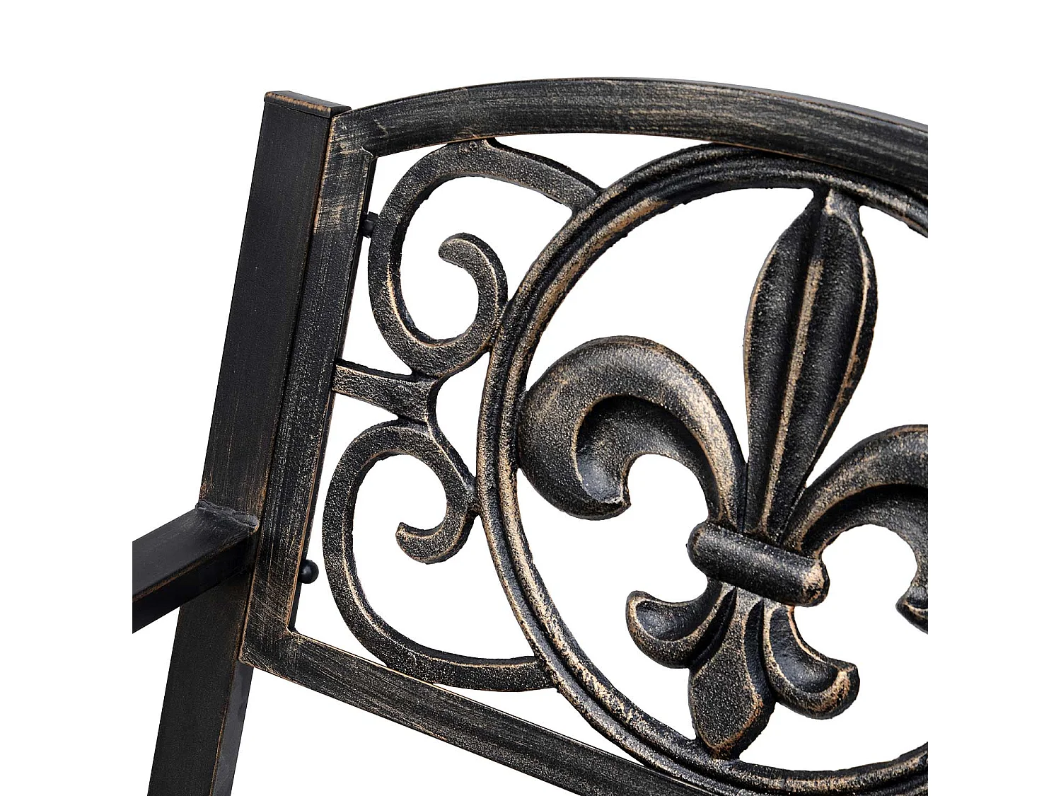 Antieke design metalen tuinschommelstoel, brons (60x73x85cm)