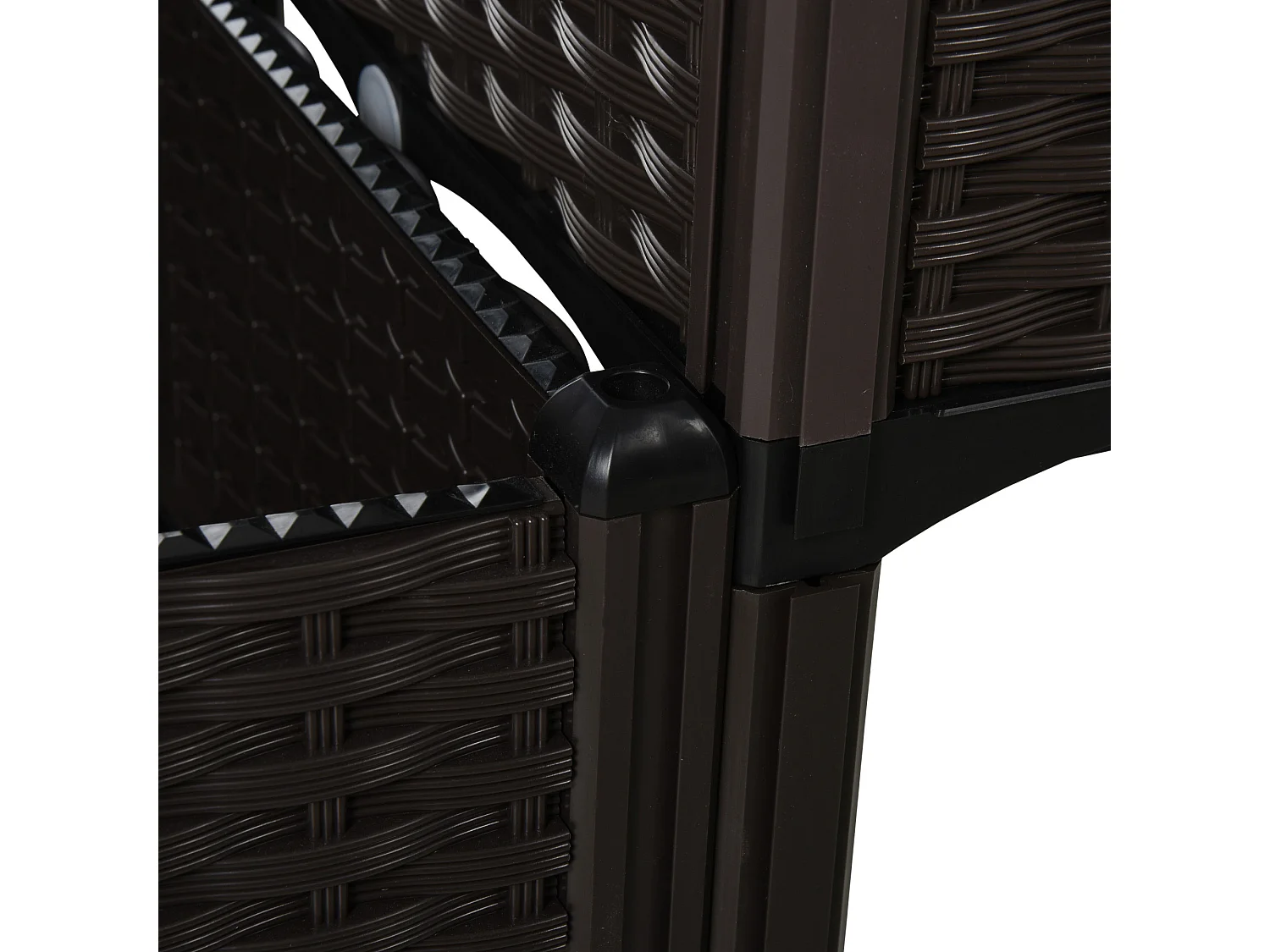 Bac potager double effet rotin, polypropylène, marron (80x40x44cm)