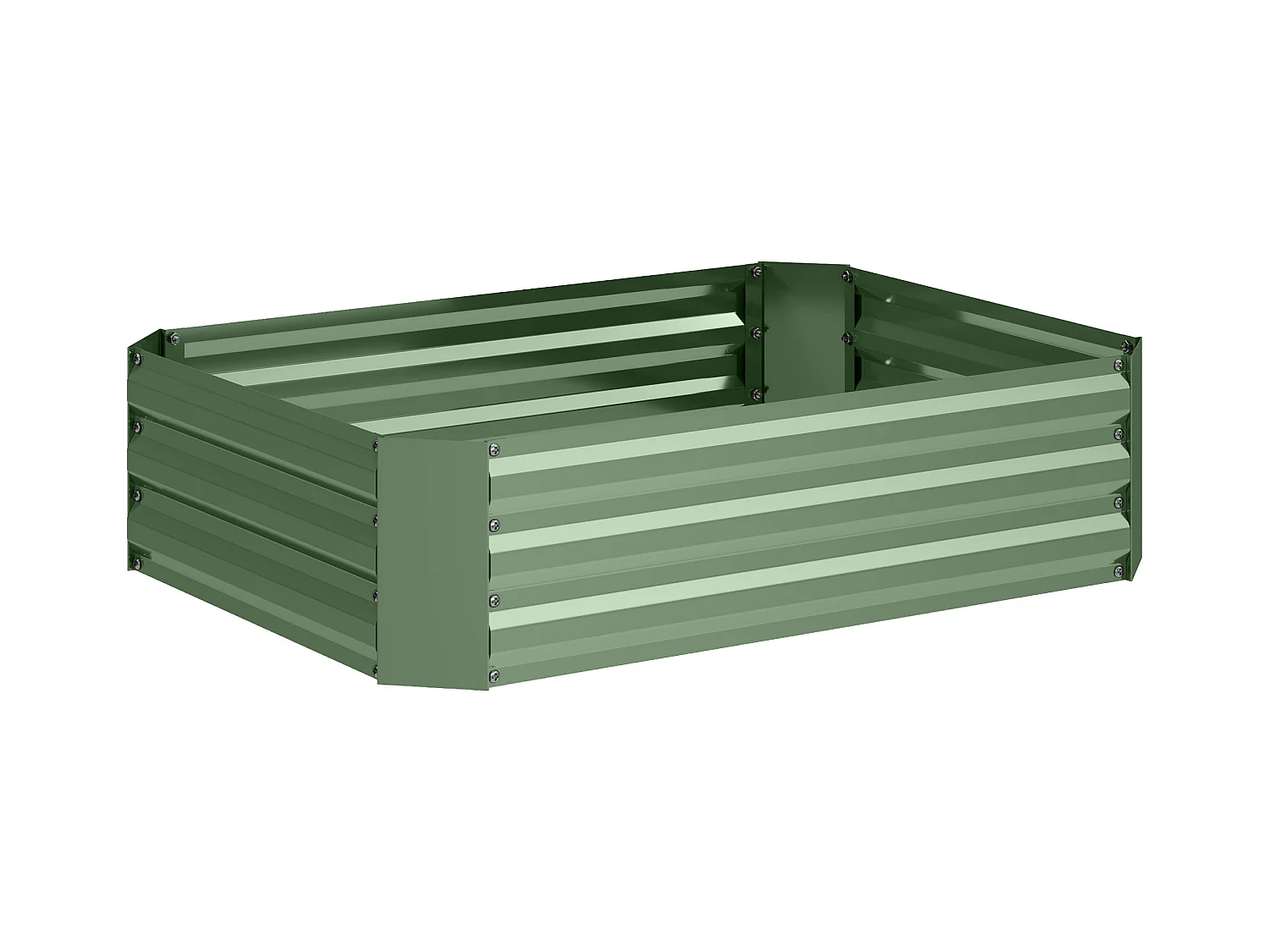 Bac à fleurs en acier, jardinière empilable, vert foncé, pour jardin, balcon, 120x90x30 cm