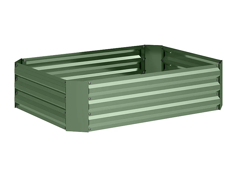 Bac à fleurs en acier, jardinière empilable, vert foncé, pour jardin, balcon, 120x90x30 cm