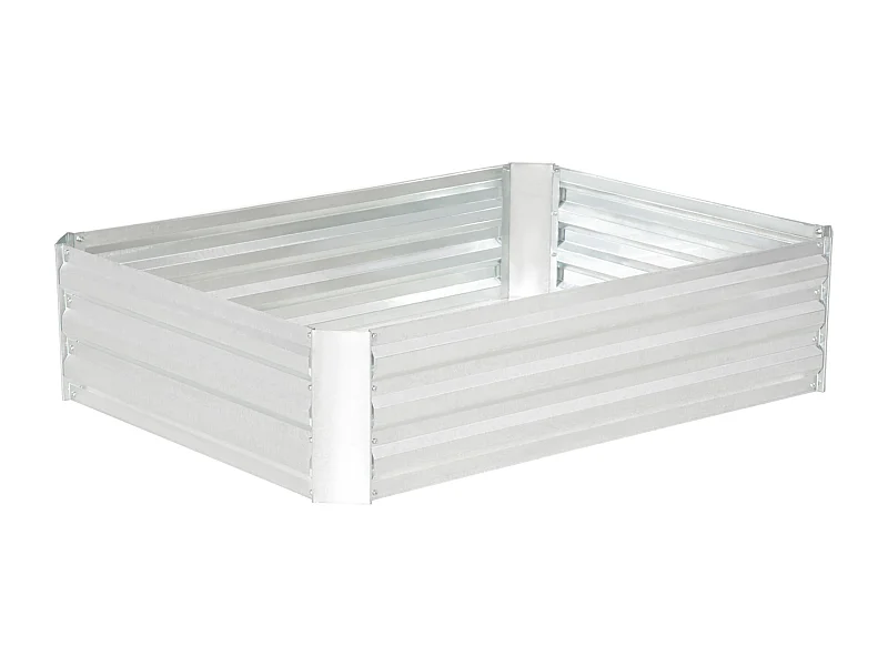 Verhoogd tuinbed van gegalvaniseerd staal zilver (120x90x30 cm)