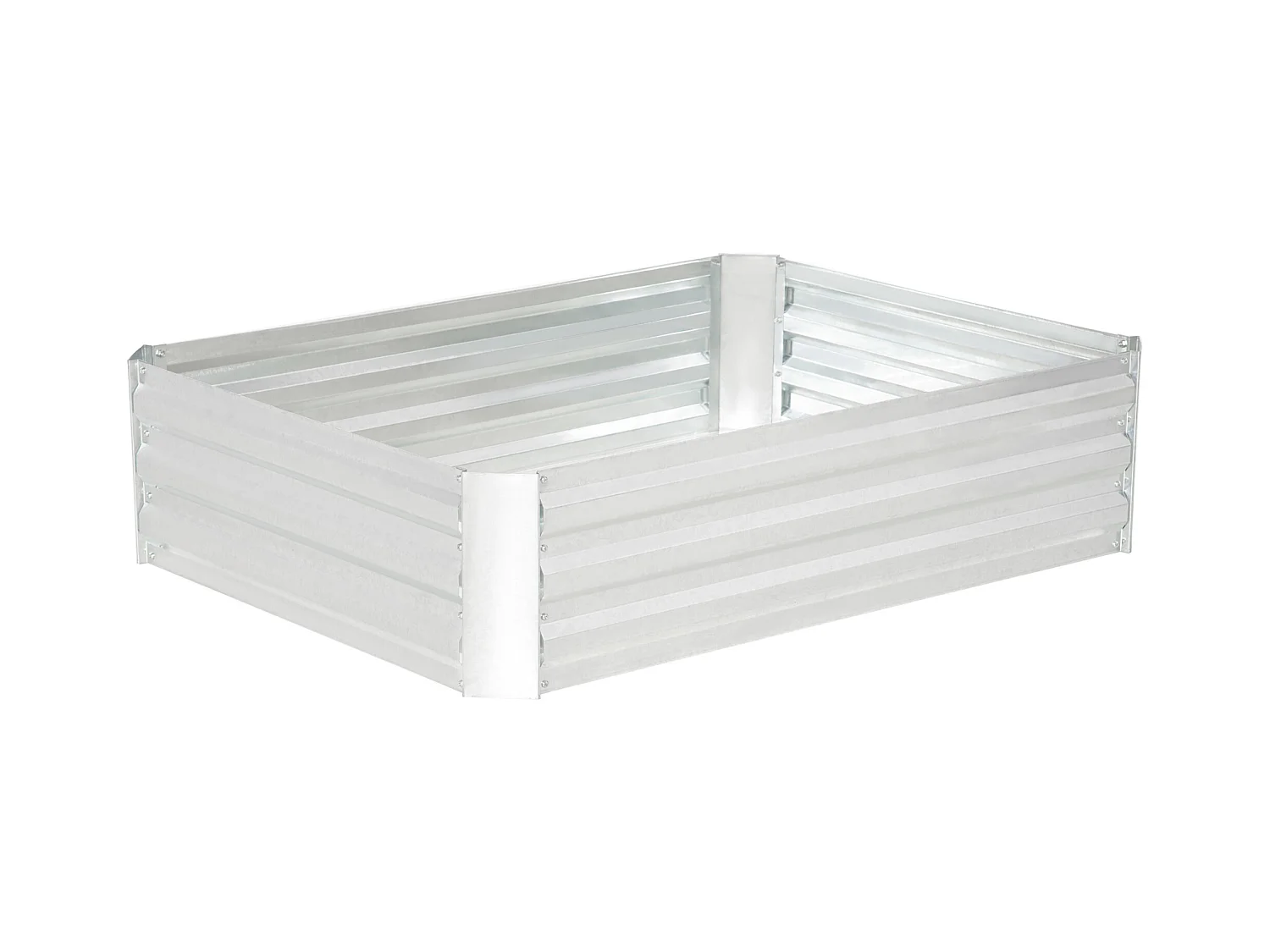 Verhoogd tuinbed van gegalvaniseerd staal zilver (120x90x30 cm)