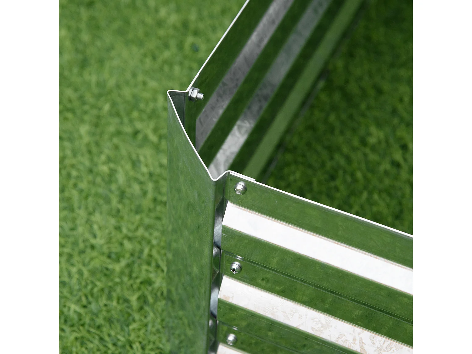 Hochbeet Gartenbeet aus verzinktem Stahl Silber (120x90x30 cm)