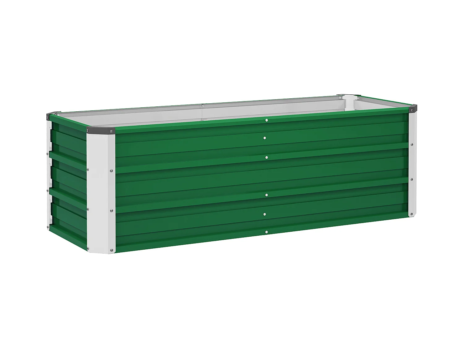 Jardinier surélevé en acier, avec gants, vert, pour légumes et fleurs (125x47x40 cm)