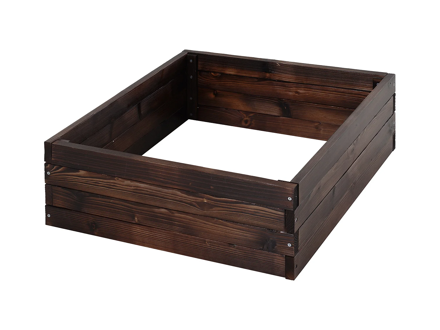 Hochbeet Pflanzkasten, Gemüsebeet, Kräuterbeet, Massivholz, Dunkelbraun (60x60x23 cm)