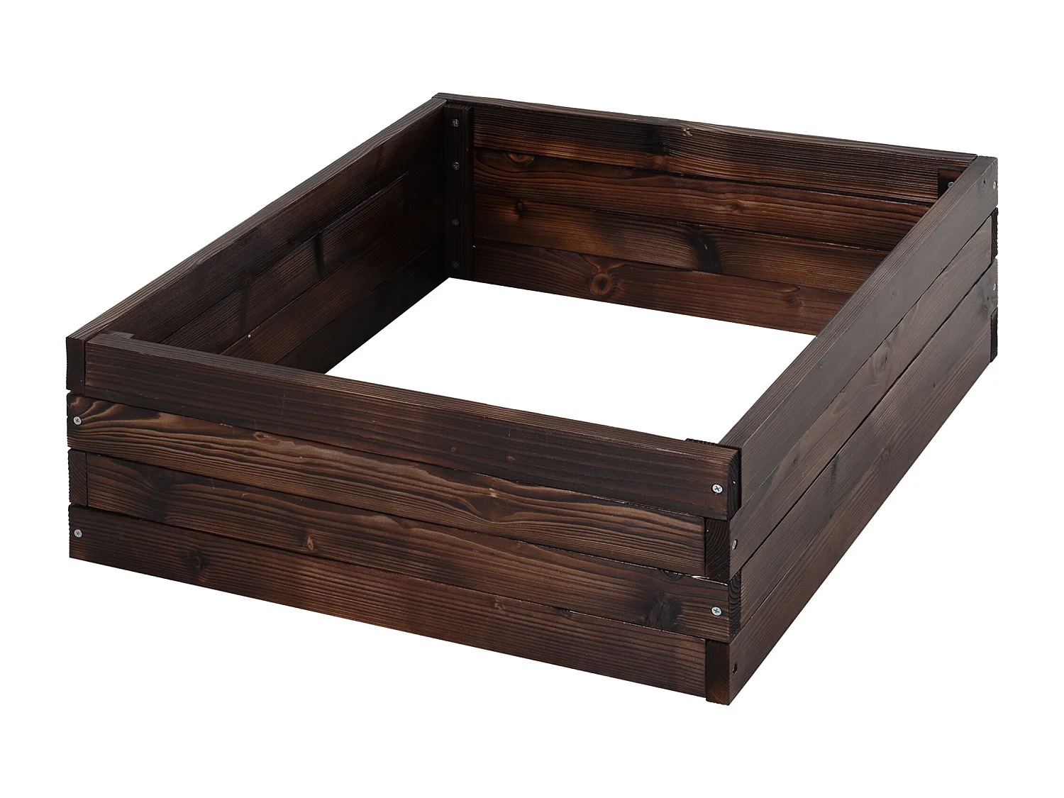 Hochbeet Pflanzkasten, Gemüsebeet, Kräuterbeet, Massivholz, Dunkelbraun (60x60x23 cm)