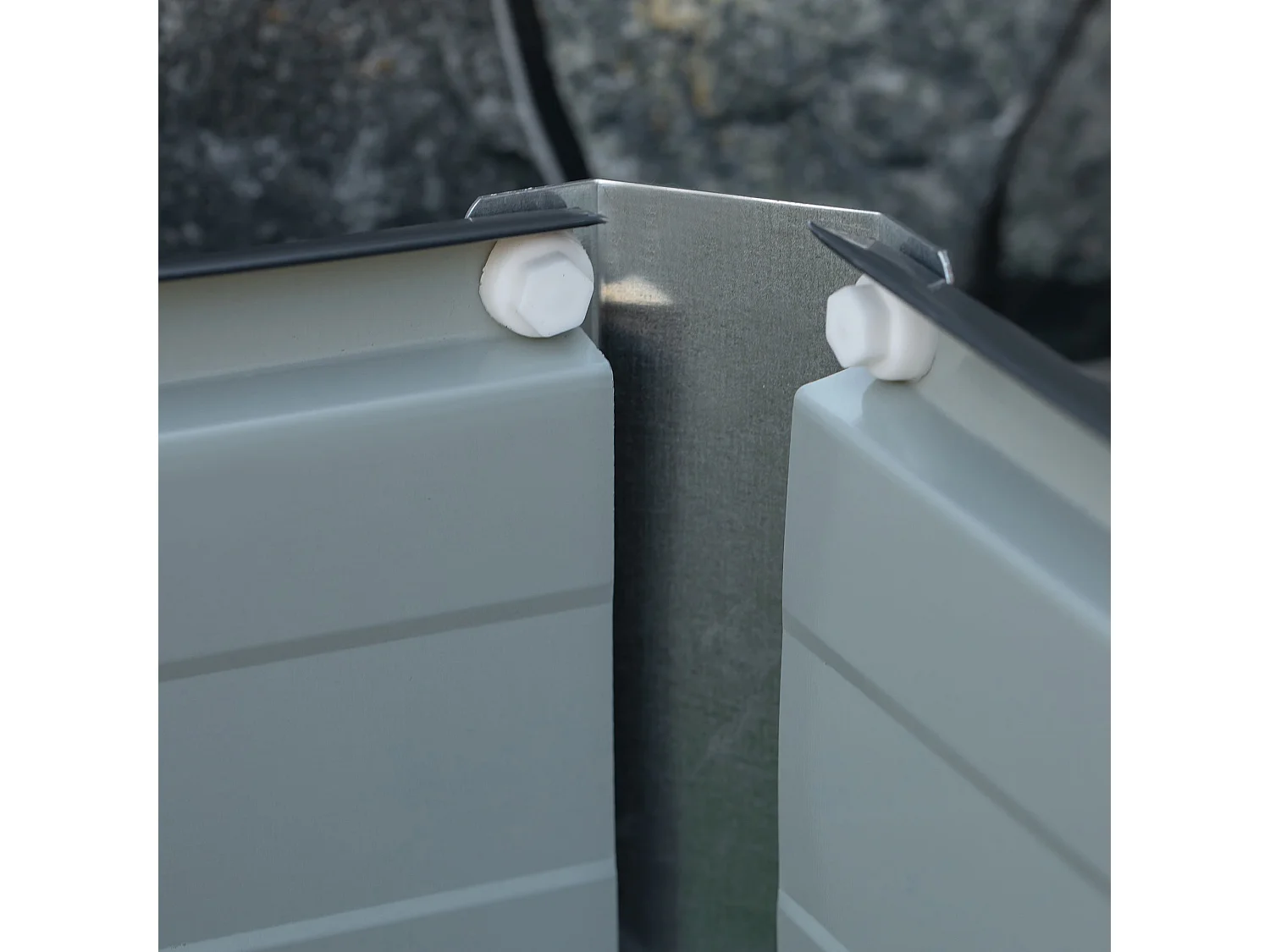 Robuuste stalen moestuinbak, donkergrijs (66x47x40cm)