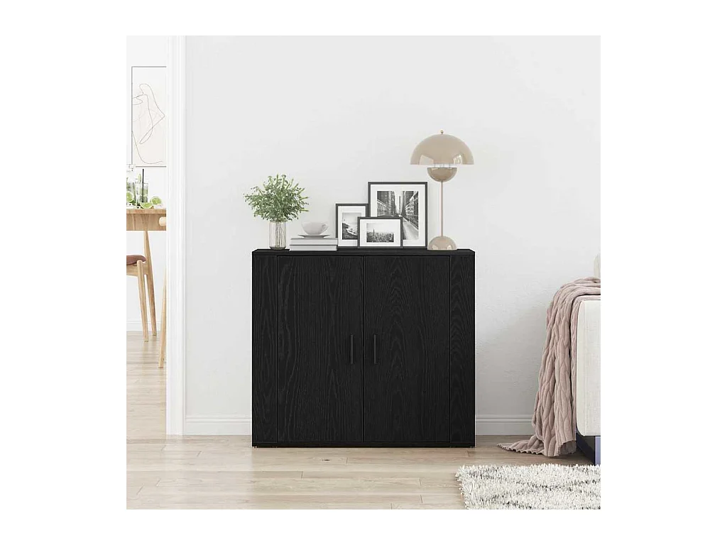 Buffet Chêne Noir 80x33x70 cm Bois Manufacturé