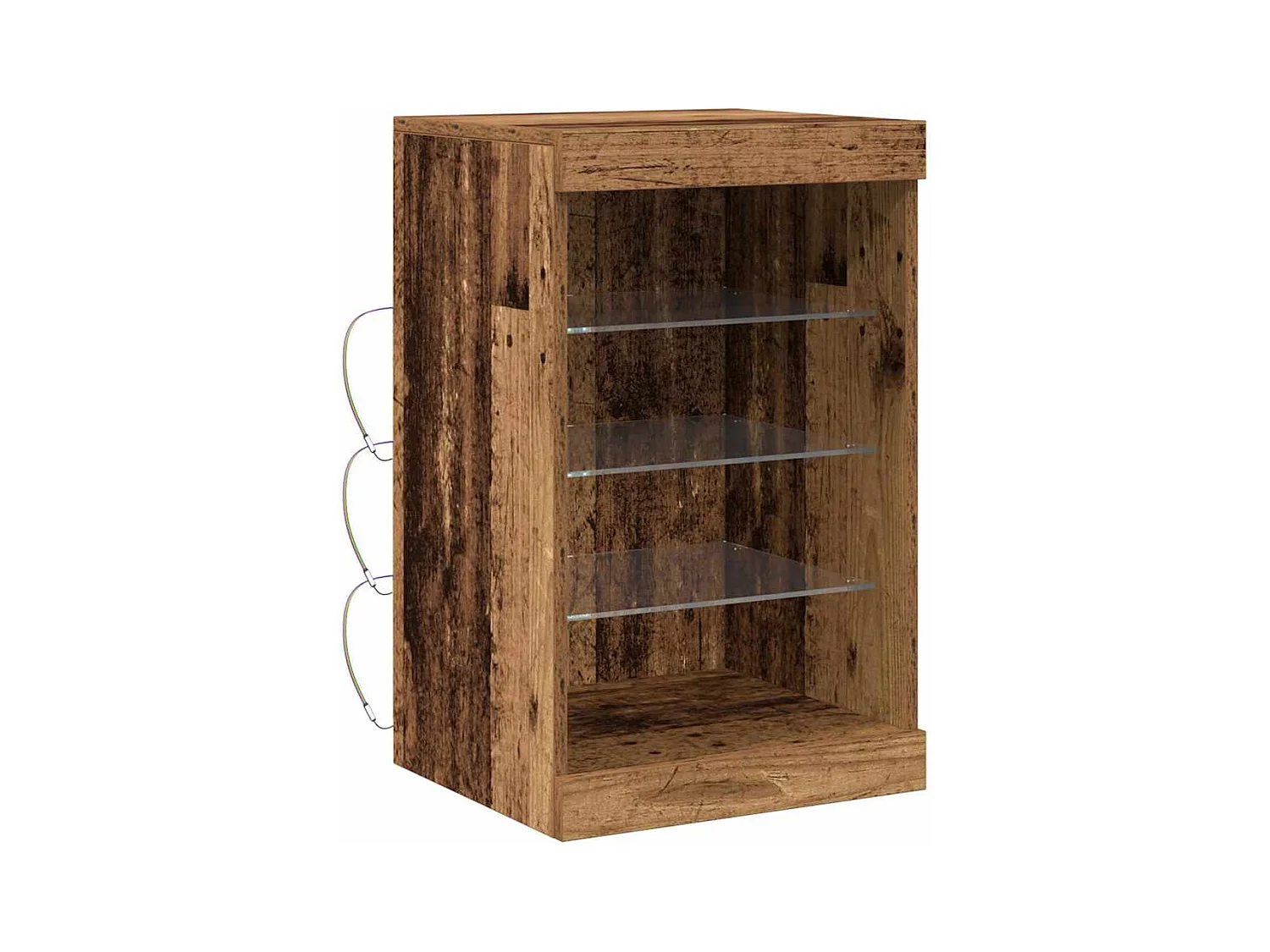 Buffet avec lumières LED Bois ancien 41x37x67 cm
