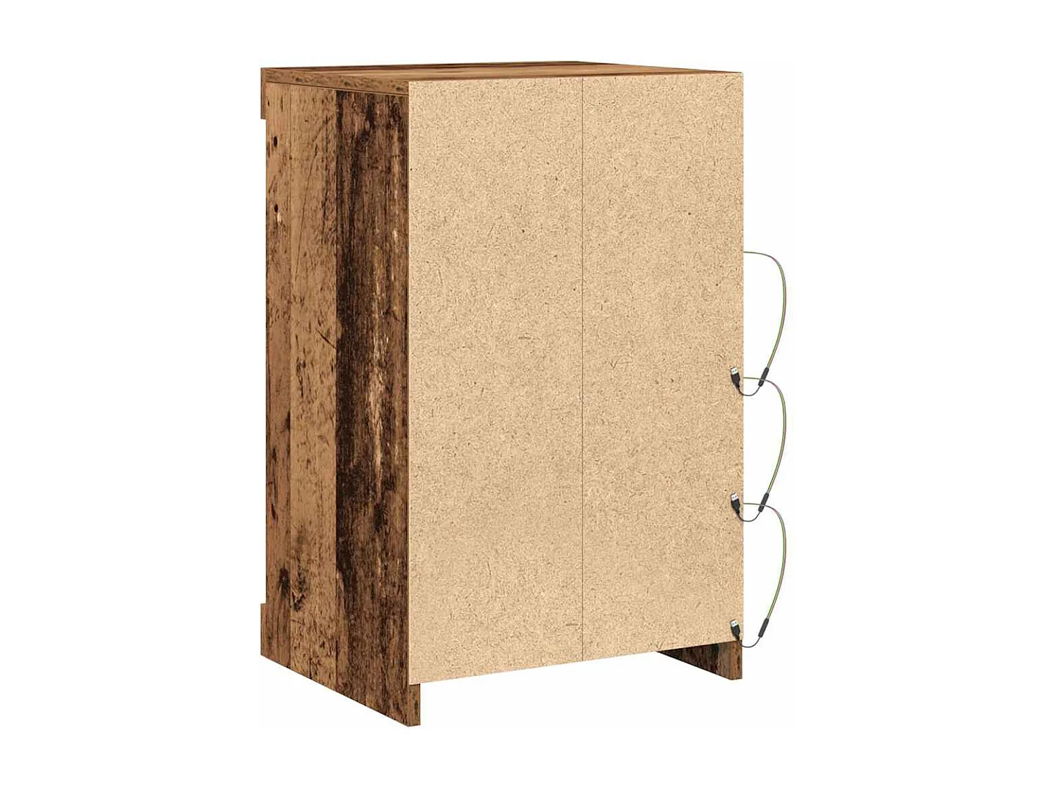 Buffet avec lumières LED Bois ancien 41x37x67 cm