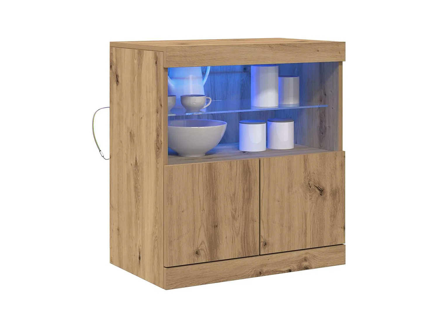 Buffet avec lumières LED Chêne Artisan 60x37x67 cm