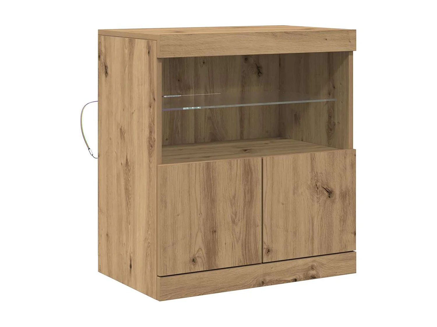 Buffet avec lumières LED Chêne Artisan 60x37x67 cm