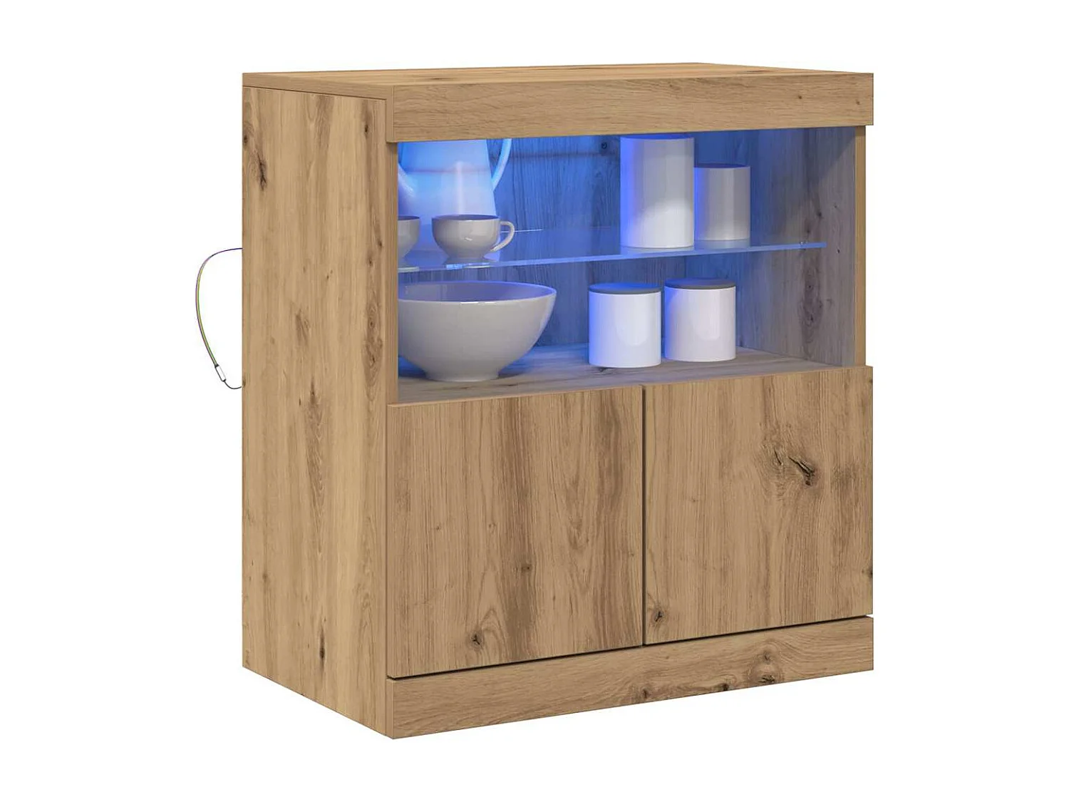 Buffet avec lumières LED Chêne Artisan 60x37x67 cm