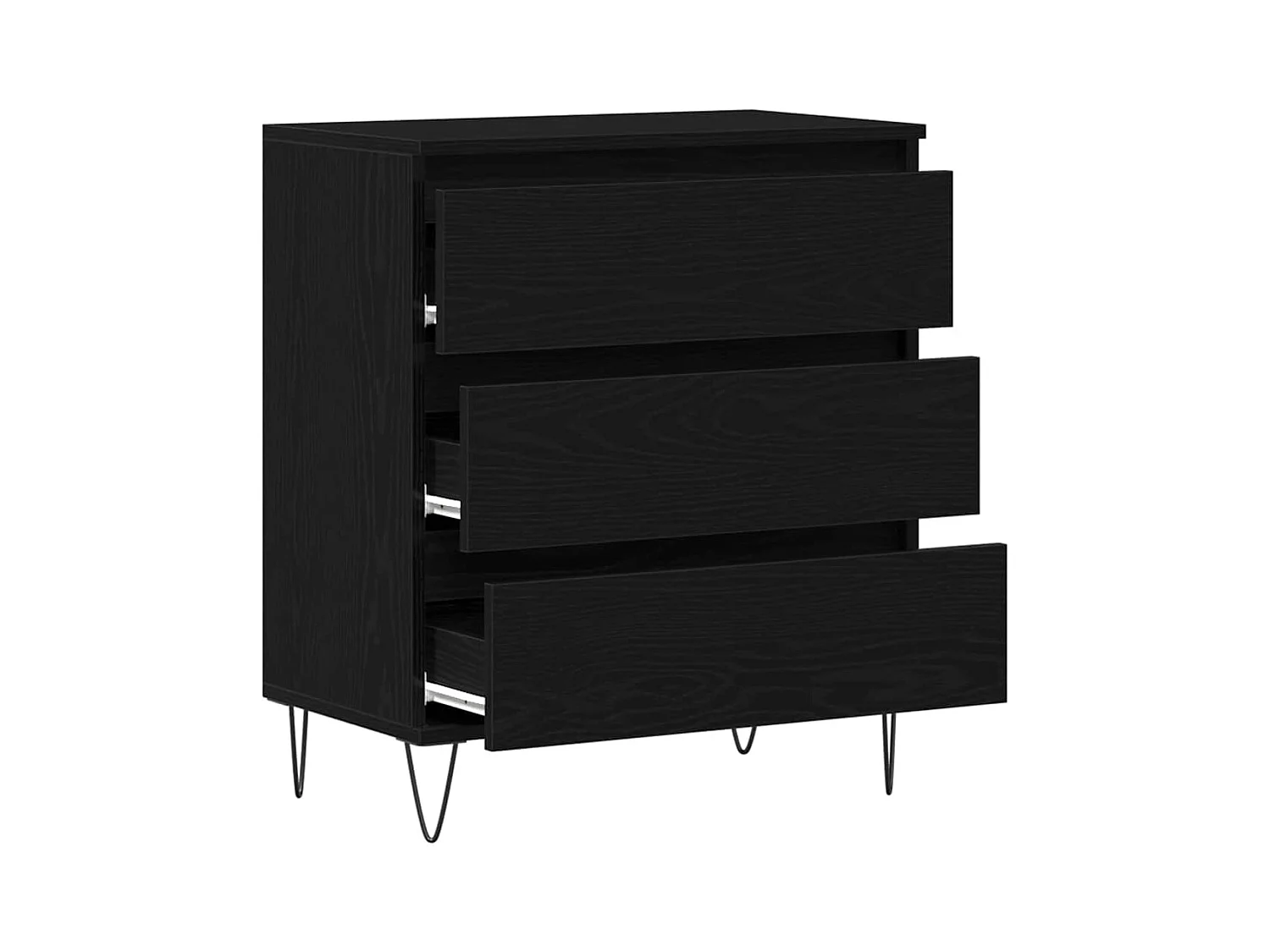 Buffet avec tiroirs Bois noir 60x35x70 cm Matériau en bois reconstitué