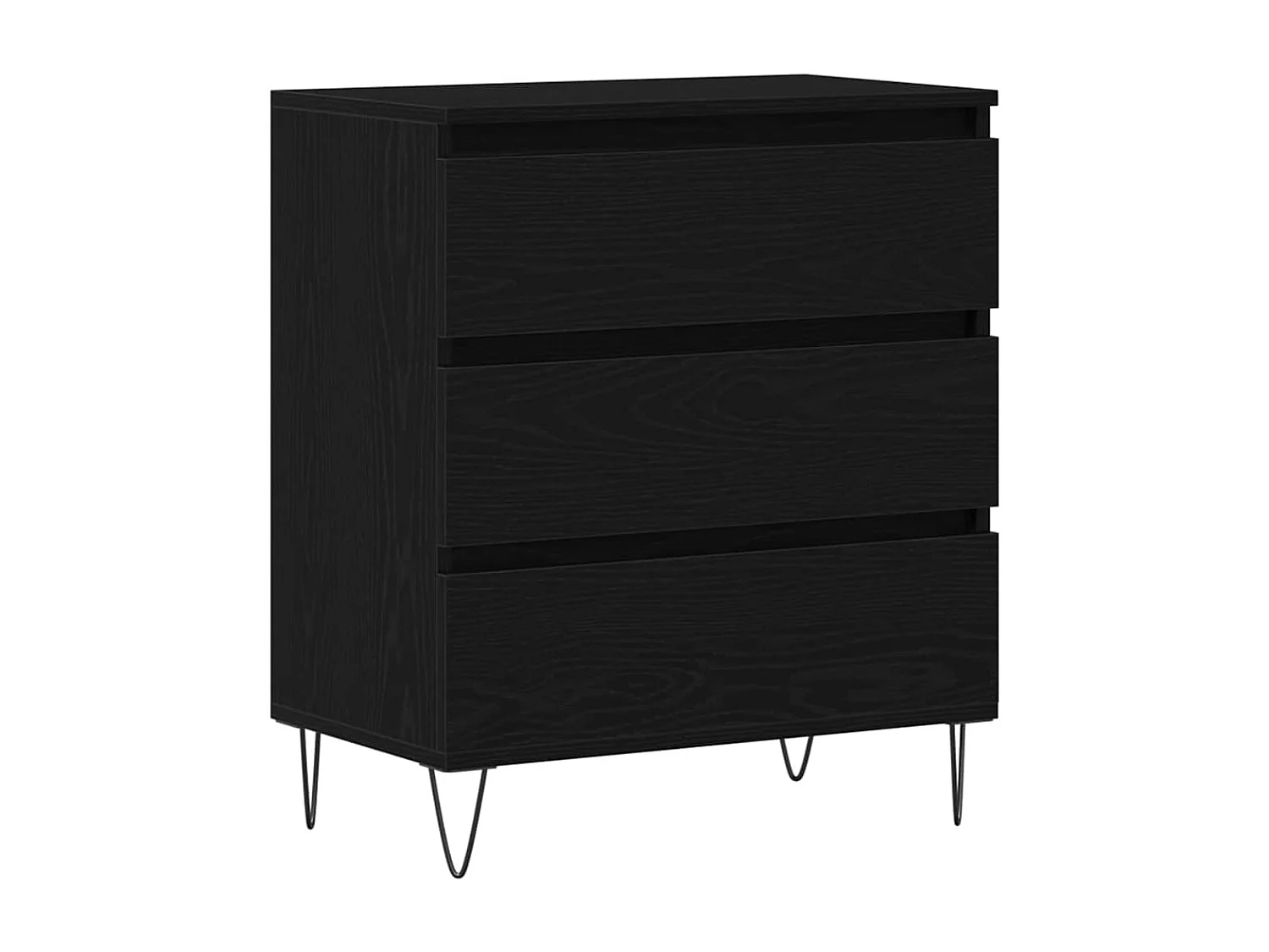 Buffet avec tiroirs Bois noir 60x35x70 cm Matériau en bois reconstitué