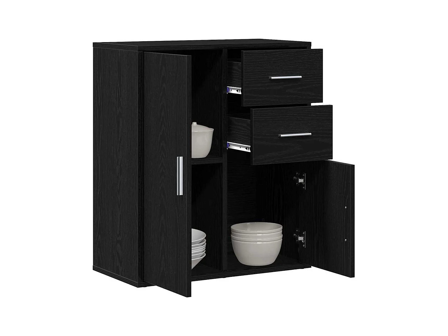 Buffet avec tiroir Chêne noir 60 x 31 x 70 cm Bois d'ingénierie
