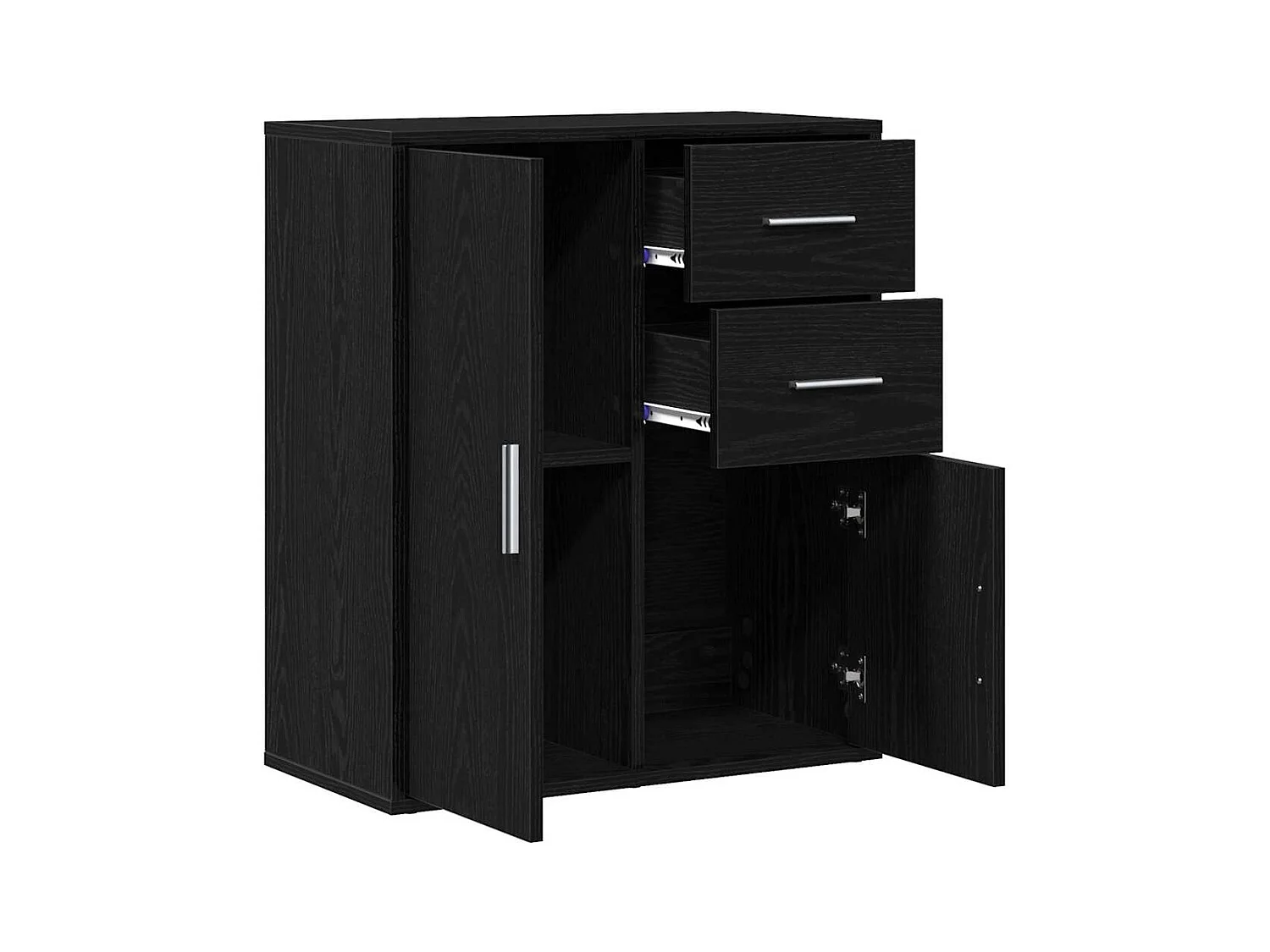 Buffet avec tiroir Chêne noir 60 x 31 x 70 cm Bois d'ingénierie