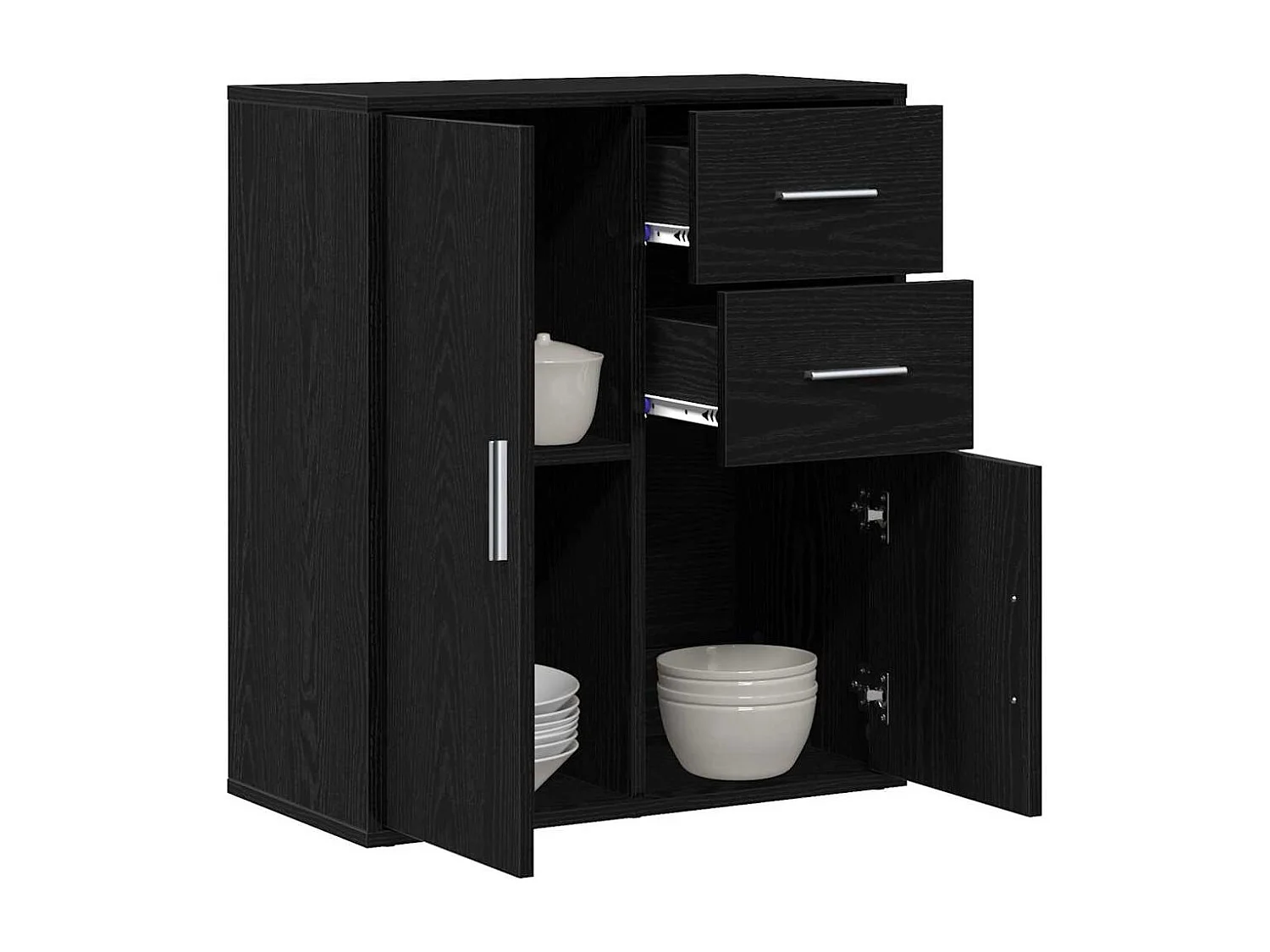 Buffet avec tiroir Chêne noir 60 x 31 x 70 cm Bois d'ingénierie