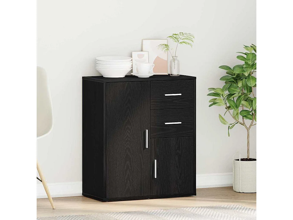 Buffet avec tiroir Chêne noir 60 x 31 x 70 cm Bois d'ingénierie