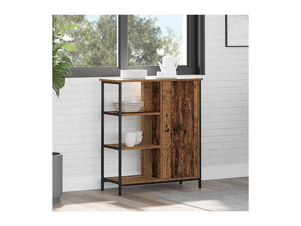 Etagère en bois ancien 70x30x80 cm en bois reconstitué