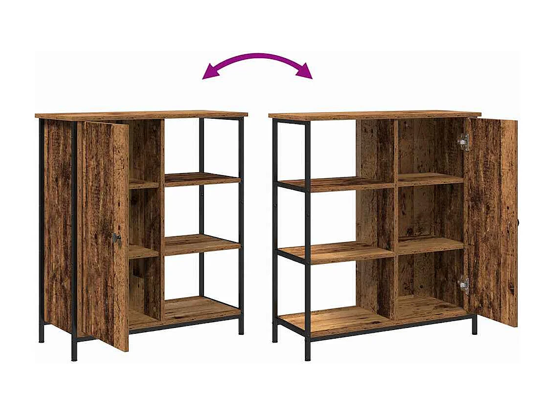 Etagère en bois ancien 70x30x80 cm en bois reconstitué