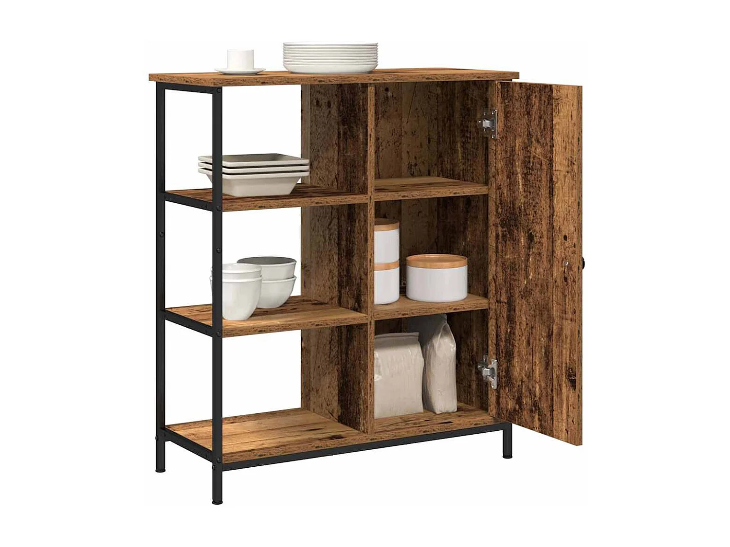 Etagère en bois ancien 70x30x80 cm en bois reconstitué