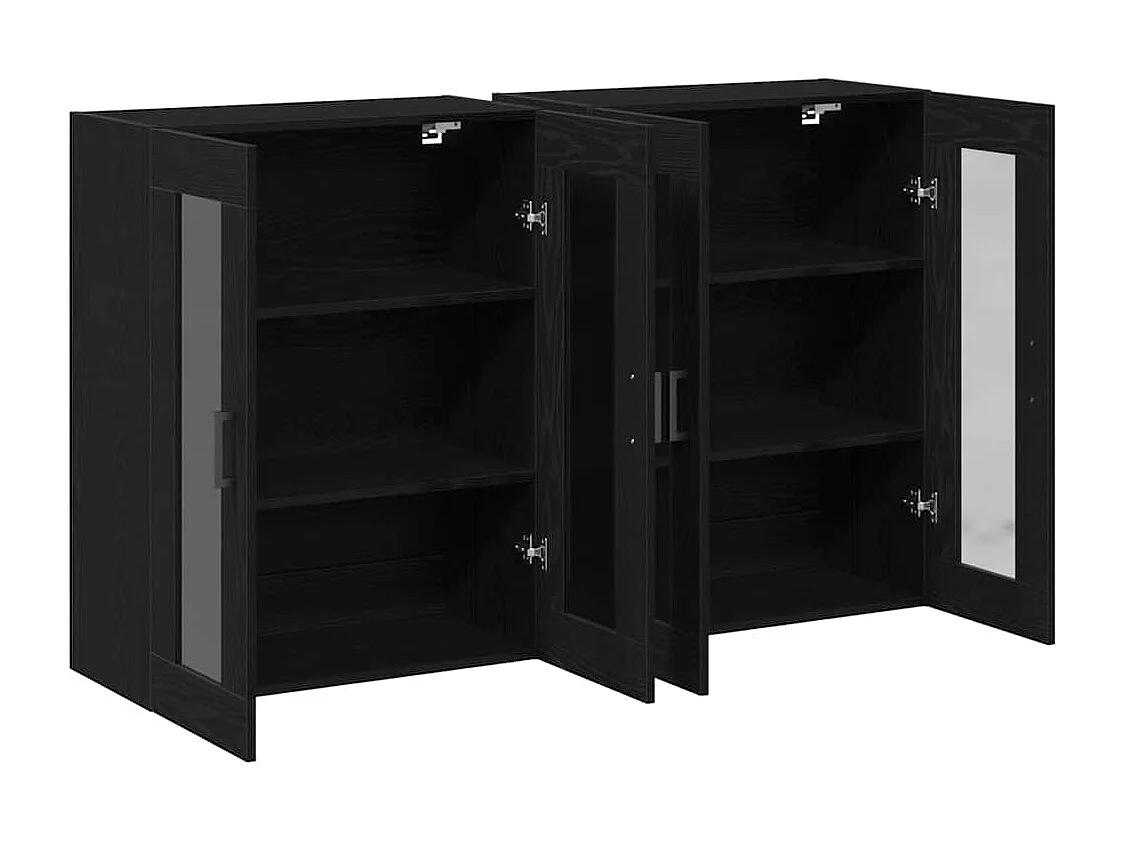 Meubles muraux 2 pièces Chêne Noir 69,5 x 34 x 90 cm en bois reconstitué