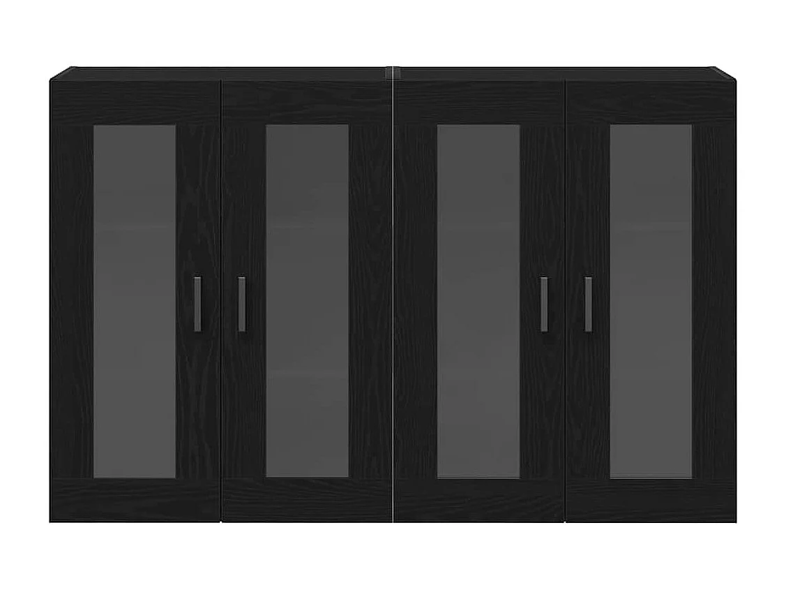 Meubles muraux 2 pièces Chêne Noir 69,5 x 34 x 90 cm en bois reconstitué