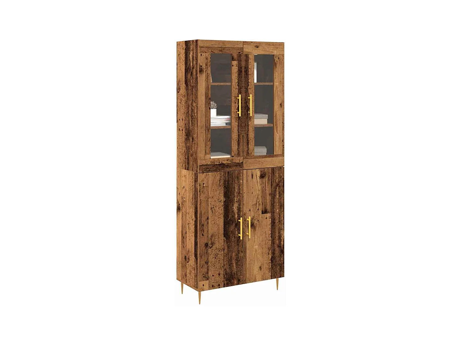 Buffet en bois ancien 69.5x34x180 cm en bois reconstitué