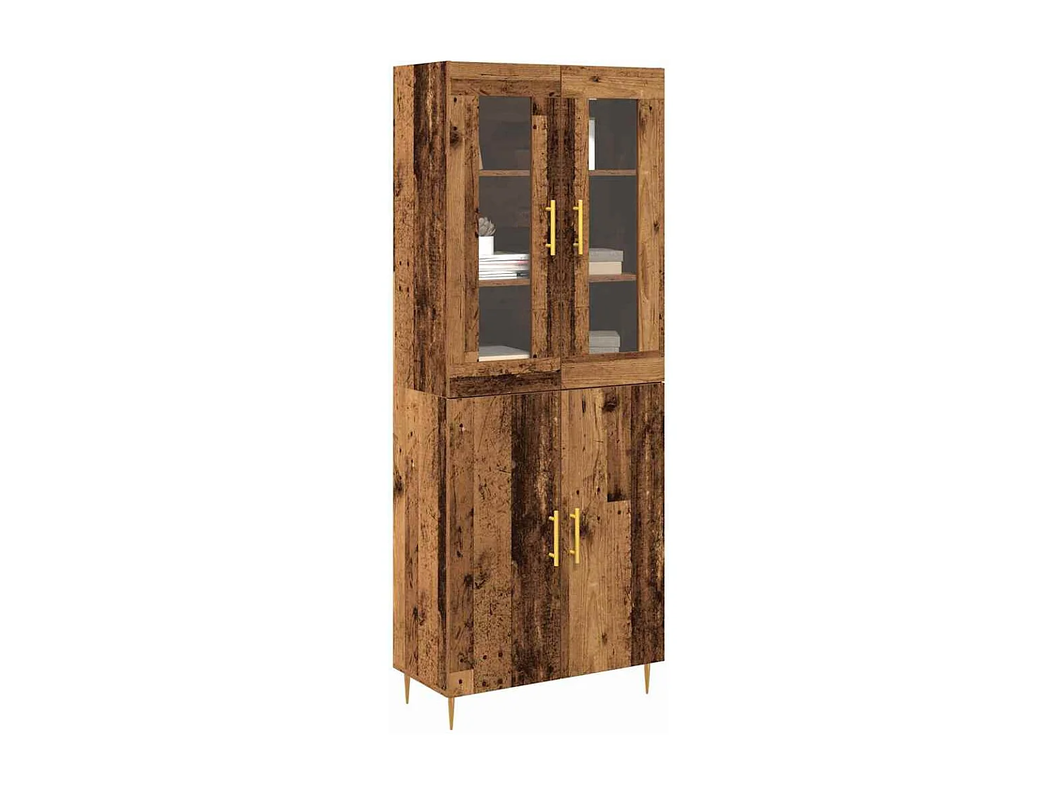 Buffet en bois ancien 69.5x34x180 cm en bois reconstitué