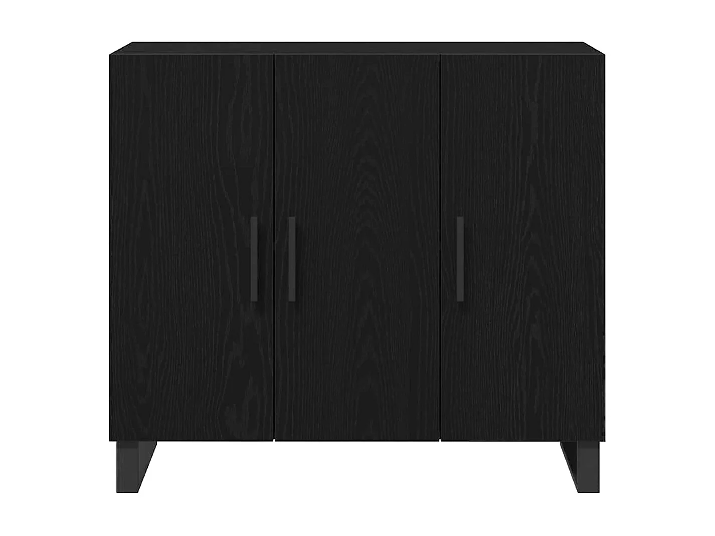 Buffet avec 3 portes en chêne noir 90x34x80 cm en bois d'ingénierie