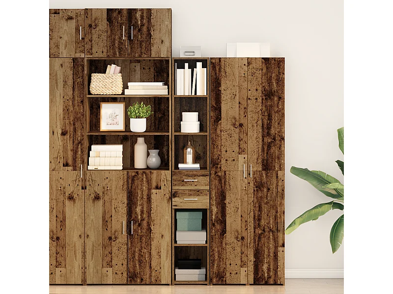 Highboard en bois ancien 30x42,5x185 cm en bois stratifié