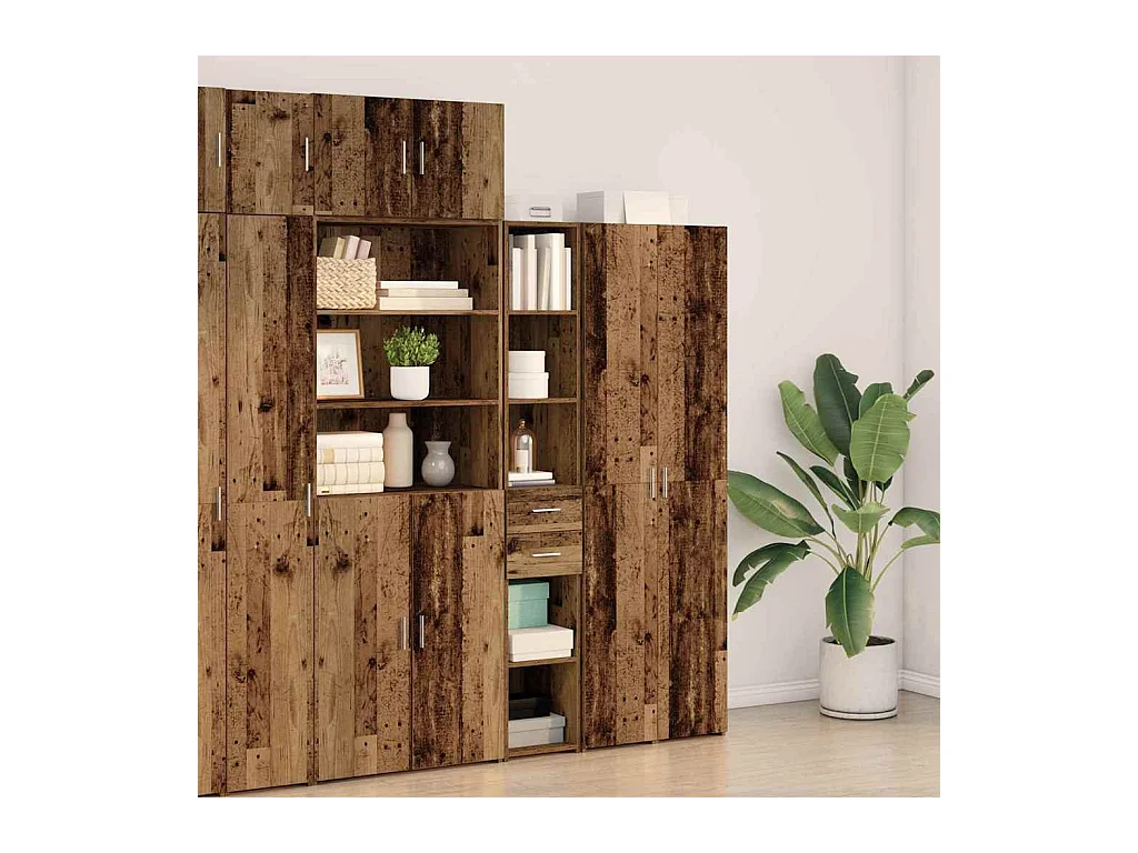 Highboard en bois ancien 30x42,5x185 cm en bois stratifié