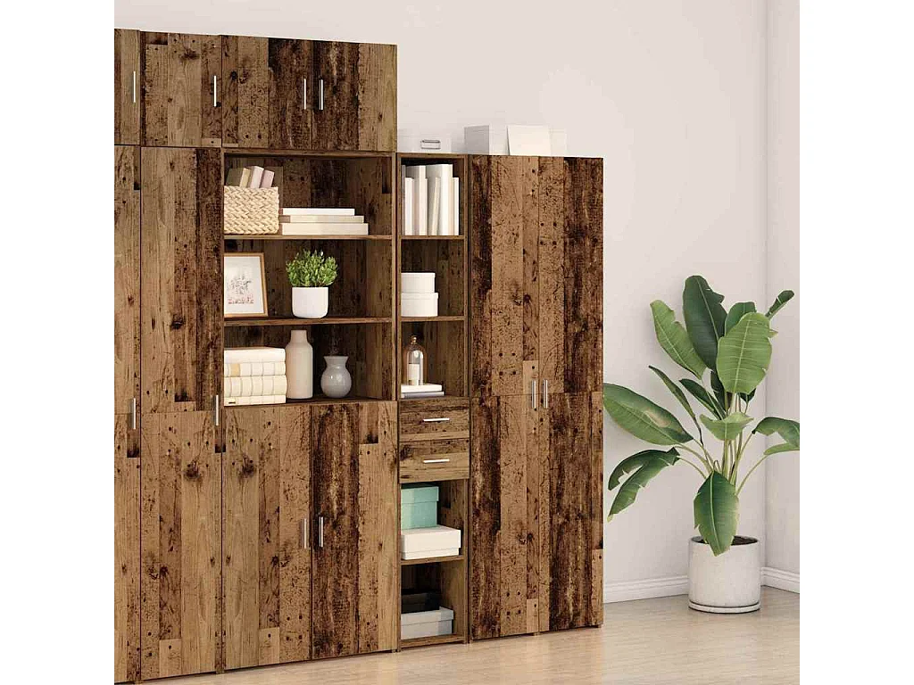 Highboard en bois ancien 30x42,5x185 cm en bois stratifié