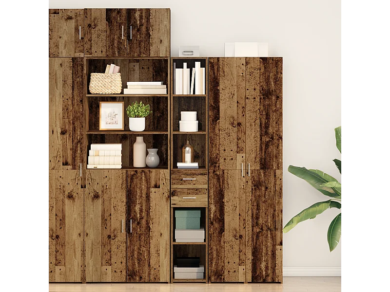 Highboard en bois ancien 30x42,5x185 cm en bois stratifié