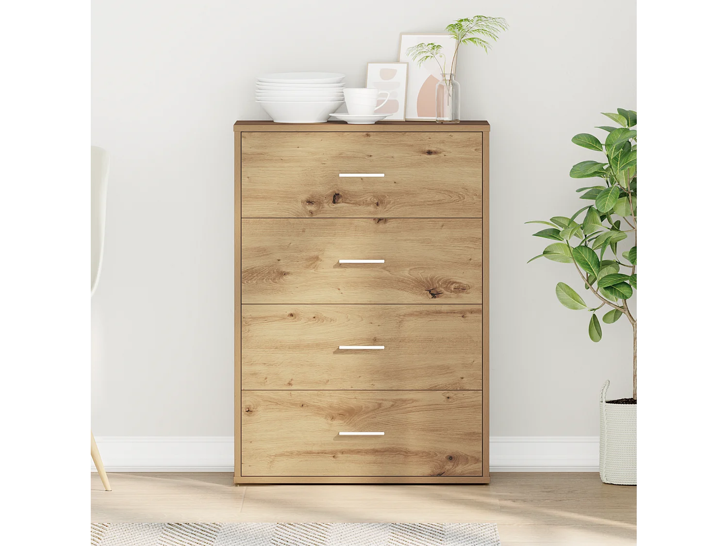 Buffet chêne artisanal 60 x 31 x 84 cm Panneau de particules