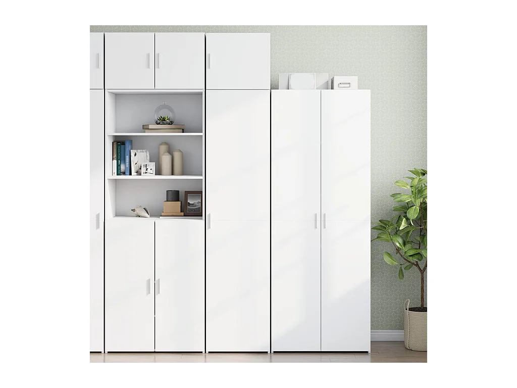 Slanke witte opbergkast 45x42,5x225 cm