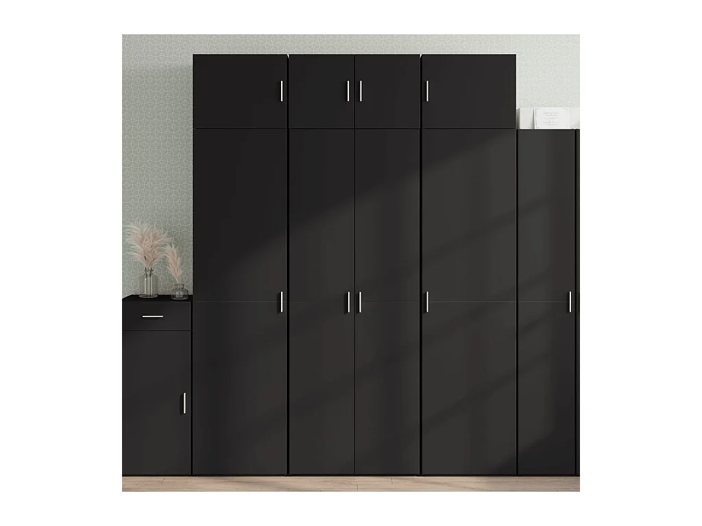 Armoire de rangement noir 70x42,5x225 cm bois d'ingénierie
