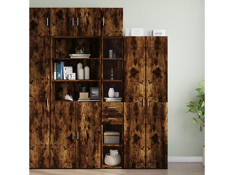 Mueble de almacenaje Slim roble ahumado 30x42,5x225 cm