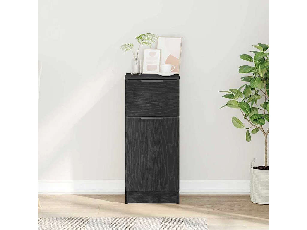 Buffet Chêne Noir 30x30x70 cm Bois d'ingénierie