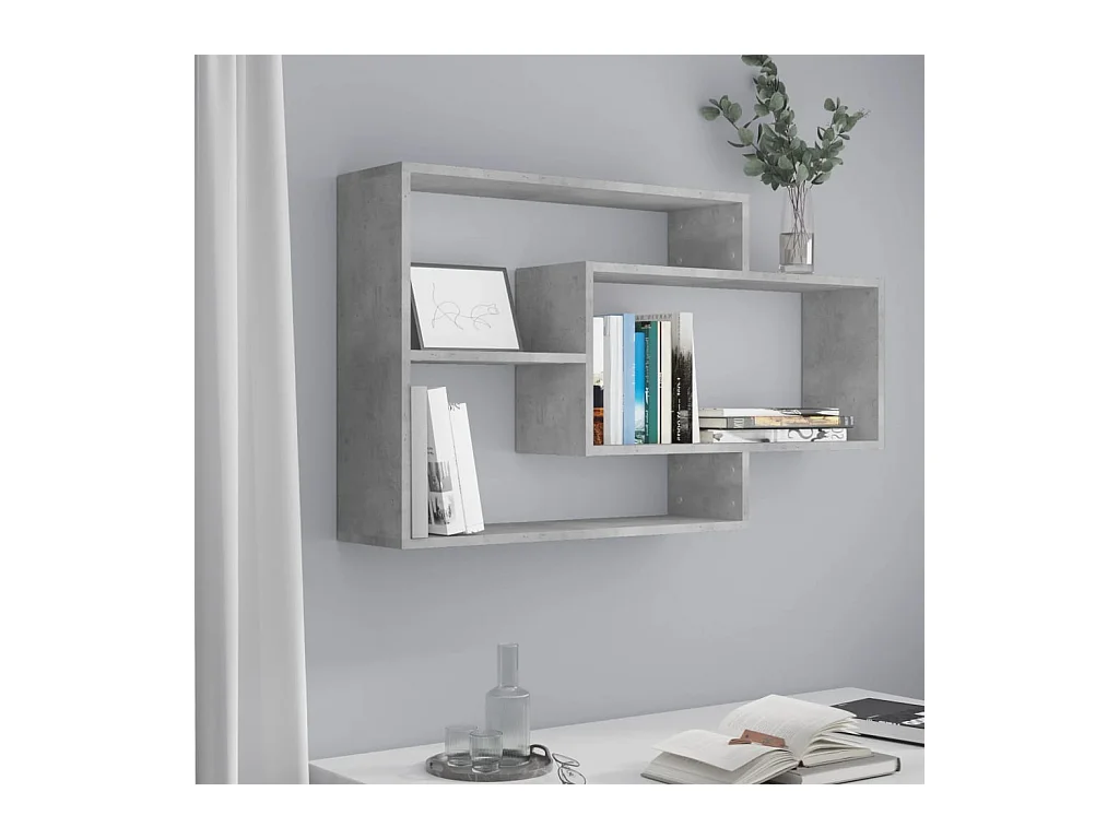 Étagères murales Gris béton 104x20x58,5 cm Bois d'ingénierie