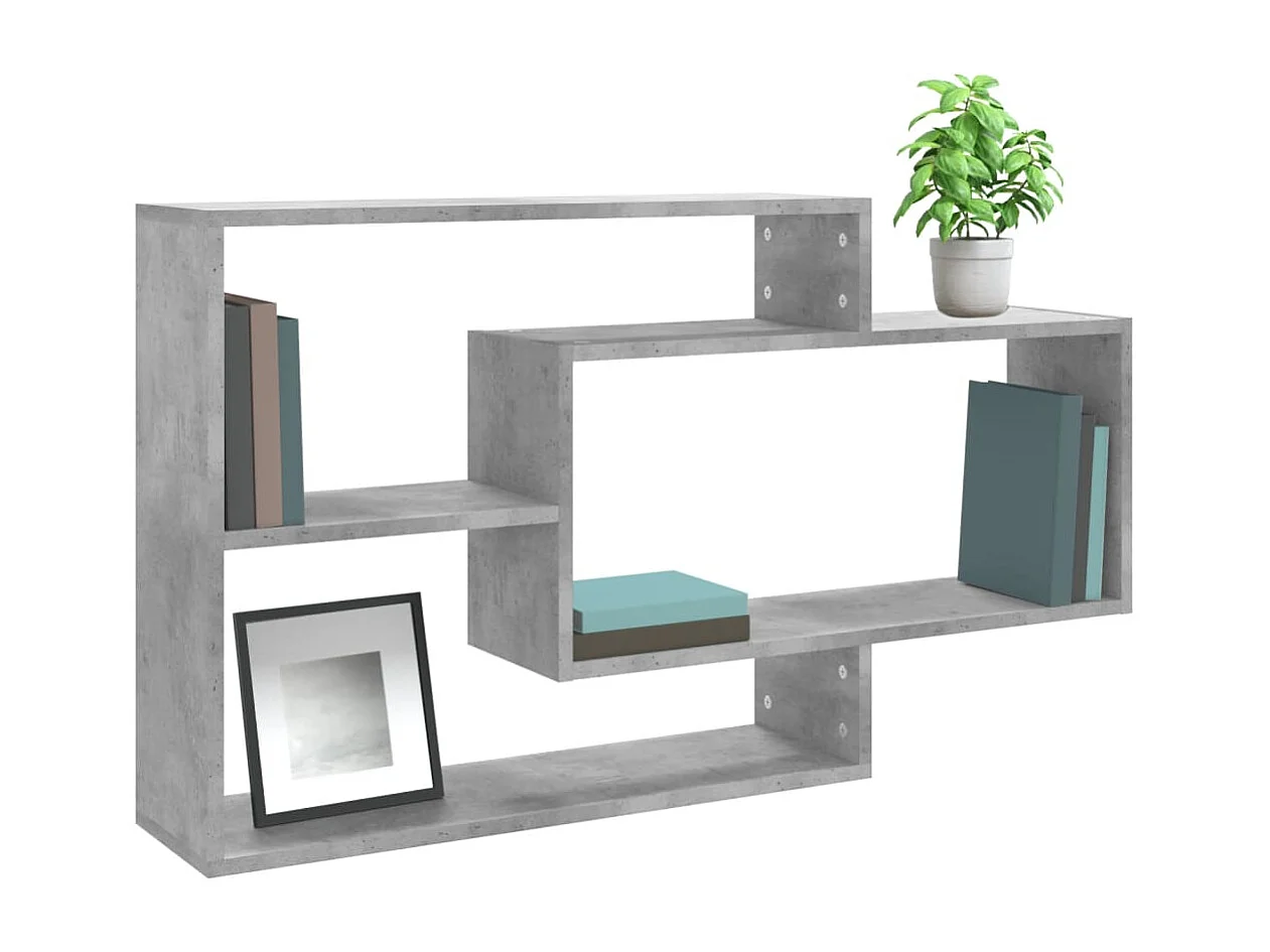 Étagères murales Gris béton 104x20x58,5 cm Bois d'ingénierie